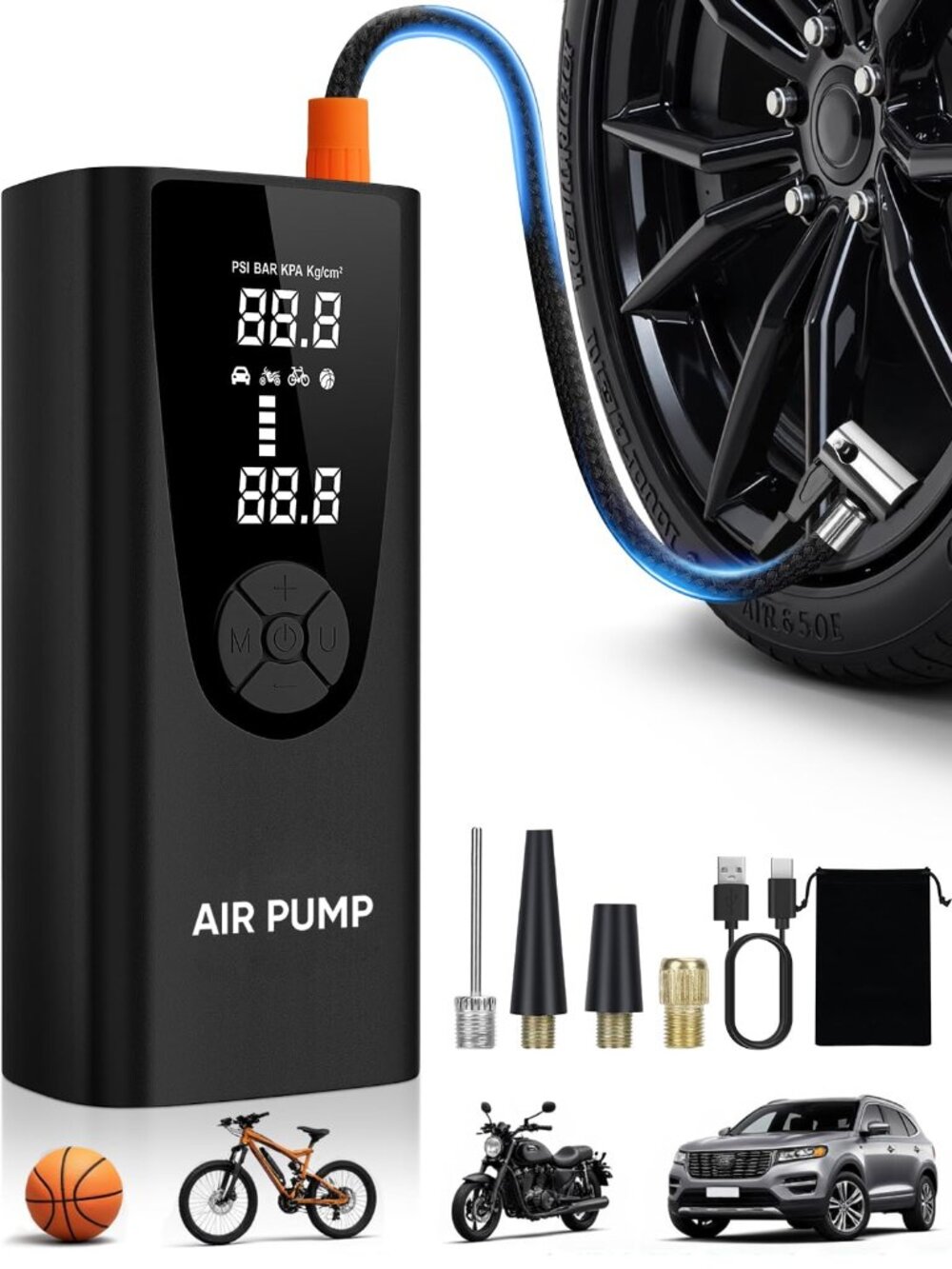 NEW Upgrade Tire Inflator Portable Air Compressor-180PSI Pump for Car 3X Faster
